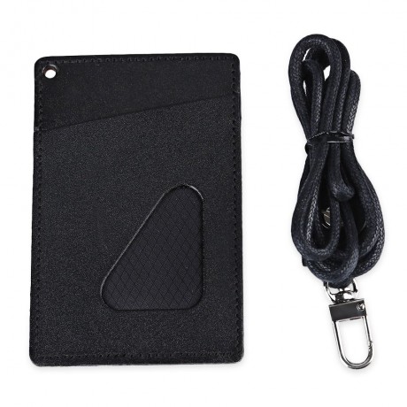 FLAMA UNISEX TRIANGLE DESIGN PU LEATHER CARD COVER WALLET (BLACK)