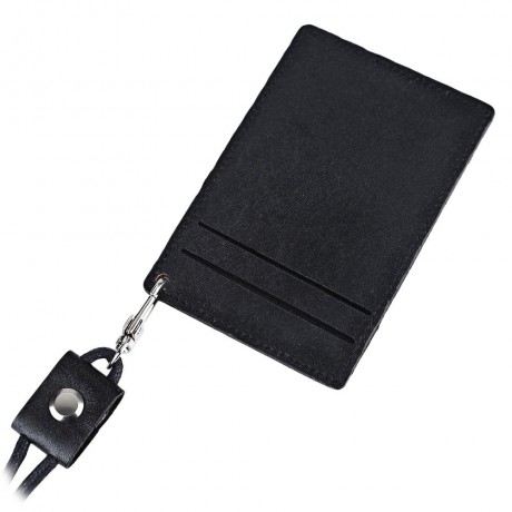 FLAMA UNISEX TRIANGLE DESIGN PU LEATHER CARD COVER WALLET (BLACK)