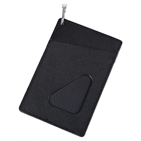 FLAMA UNISEX TRIANGLE DESIGN PU LEATHER CARD COVER WALLET (BLACK)