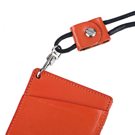 FLAMA UNISEX TRIANGLE DESIGN PU LEATHER CARD COVER WALLET (ORANGE RED)