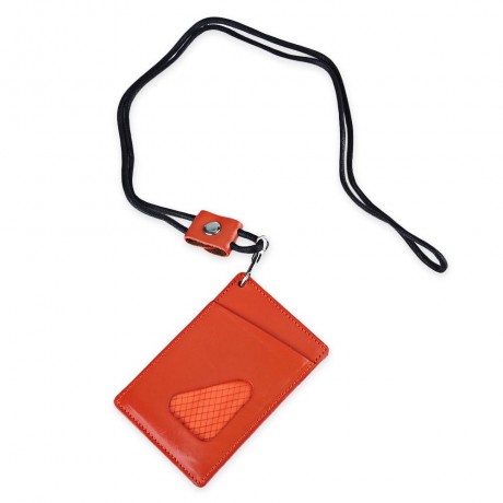 FLAMA UNISEX TRIANGLE DESIGN PU LEATHER CARD COVER WALLET (ORANGE RED)