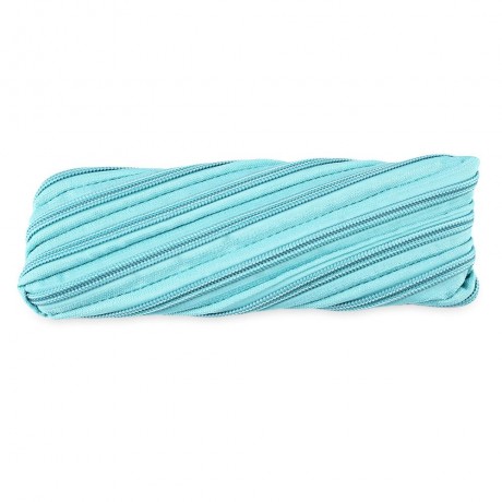 TRENDY BIG EYE PATTERN DESIGN ZIPPER DECORATION PURE COLOR PENCIL CASE (LIGHT GREEN)