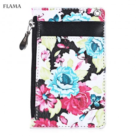 FLAMA TRENDY FLOWER PRINT PUBLIC TRANSPORT CARD CERTIFICATE BAG (WHITE)