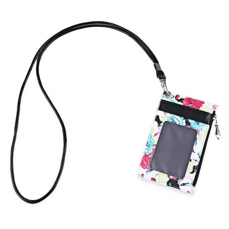 FLAMA TRENDY FLOWER PRINT PUBLIC TRANSPORT CARD CERTIFICATE BAG (WHITE)