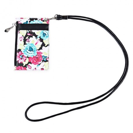 FLAMA TRENDY FLOWER PRINT PUBLIC TRANSPORT CARD CERTIFICATE BAG (WHITE)