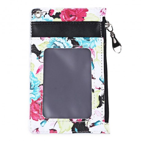 FLAMA TRENDY FLOWER PRINT PUBLIC TRANSPORT CARD CERTIFICATE BAG (WHITE)