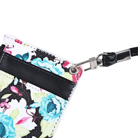 FLAMA TRENDY FLOWER PRINT PUBLIC TRANSPORT CARD CERTIFICATE BAG (WHITE)