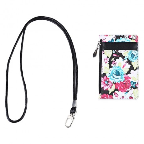 FLAMA TRENDY FLOWER PRINT PUBLIC TRANSPORT CARD CERTIFICATE BAG (WHITE)