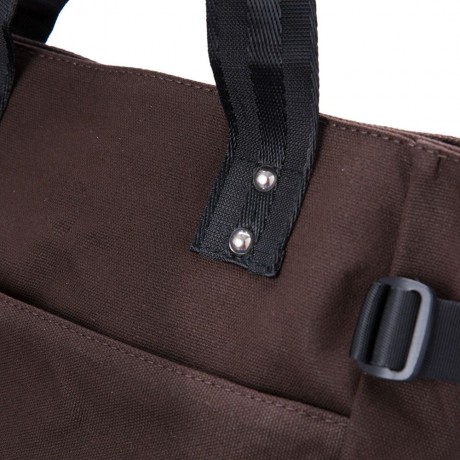 LOVELY CARTOON STAMP DESIGNER CANVAS MULTI COLOR WOMEN TRAVEL BAGS (COFFEE)