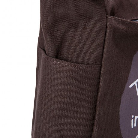 LOVELY CARTOON STAMP DESIGNER CANVAS MULTI COLOR WOMEN TRAVEL BAGS (COFFEE)