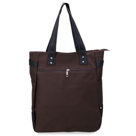 LOVELY CARTOON STAMP DESIGNER CANVAS MULTI COLOR WOMEN TRAVEL BAGS (COFFEE)