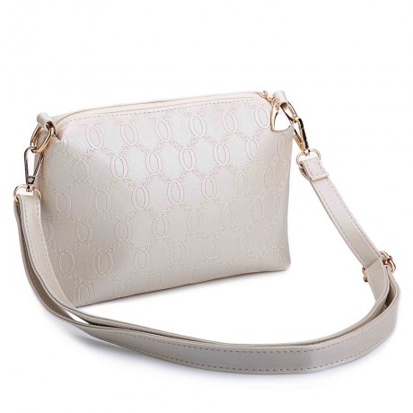 WOMEN 3PCS TOTE BAG PU LEATHER HANDBAG PURSE BAGS SET (WHITE)