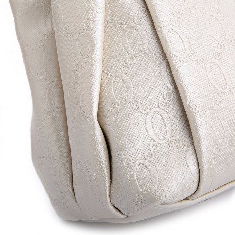 WOMEN 3PCS TOTE BAG PU LEATHER HANDBAG PURSE BAGS SET (WHITE)