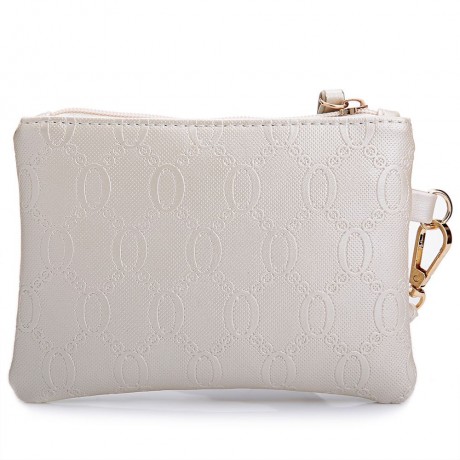 WOMEN 3PCS TOTE BAG PU LEATHER HANDBAG PURSE BAGS SET (WHITE)