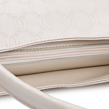 WOMEN 3PCS TOTE BAG PU LEATHER HANDBAG PURSE BAGS SET (WHITE)