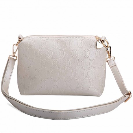 WOMEN 3PCS TOTE BAG PU LEATHER HANDBAG PURSE BAGS SET (WHITE)