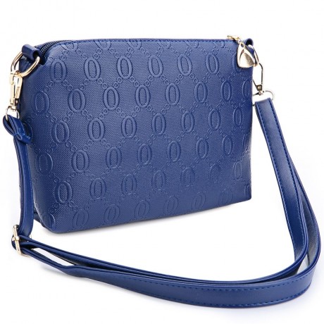 WOMEN 3PCS TOTE BAG PU LEATHER HANDBAG PURSE BAGS SET (BLUE)
