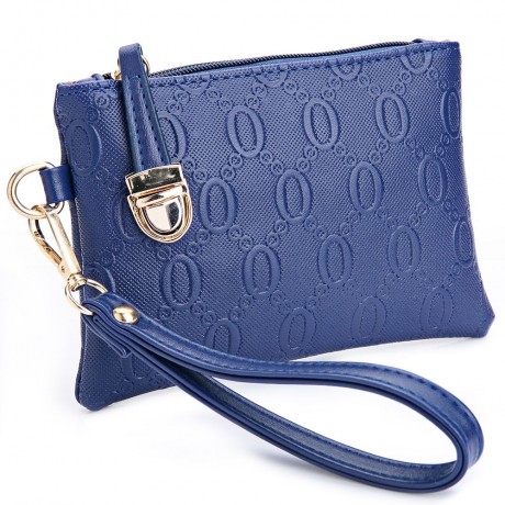 WOMEN 3PCS TOTE BAG PU LEATHER HANDBAG PURSE BAGS SET (BLUE)