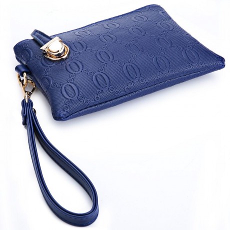 WOMEN 3PCS TOTE BAG PU LEATHER HANDBAG PURSE BAGS SET (BLUE)