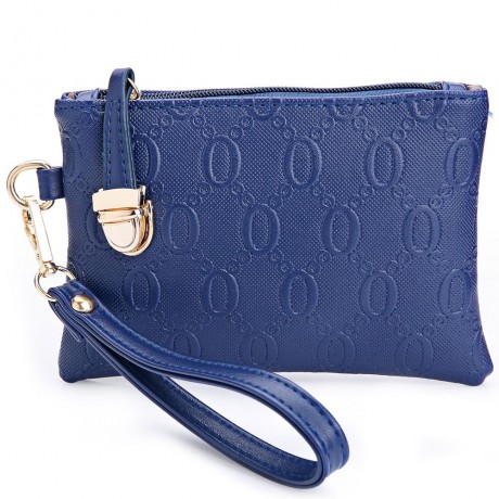 WOMEN 3PCS TOTE BAG PU LEATHER HANDBAG PURSE BAGS SET (BLUE)