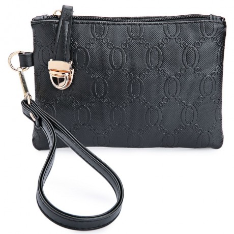 WOMEN 3PCS TOTE BAG PU LEATHER HANDBAG PURSE BAGS SET (BLACK)