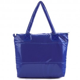 SIMPLE DESIGN SOLID COLOR TOTE BAG FOR LADIES (BLUE)