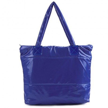 SIMPLE DESIGN SOLID COLOR TOTE BAG FOR LADIES (BLUE)