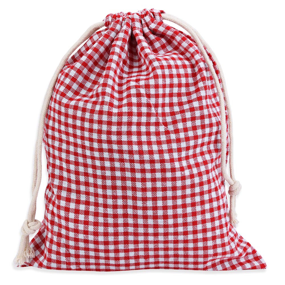 GRID TENSIBILITY ROPE HANDCRAFT COTTON BUGGY BAG FOR WOMEN (RED WITH WHITE, SIZE S/M/L)
