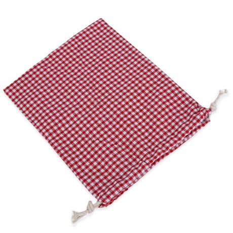GRID TENSIBILITY ROPE HANDCRAFT COTTON BUGGY BAG FOR WOMEN (RED WITH WHITE, SIZE S/M/L)