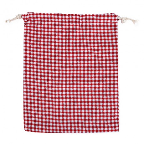 GRID TENSIBILITY ROPE HANDCRAFT COTTON BUGGY BAG FOR WOMEN (RED WITH WHITE, SIZE S/M/L)