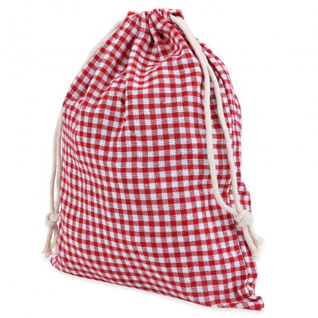 GRID TENSIBILITY ROPE HANDCRAFT COTTON BUGGY BAG FOR WOMEN (RED WITH WHITE, SIZE S/M/L)