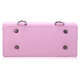 THREE FEATHER LADY FASHIONABLE ARROW BELT MAGNET BUTTON SHOULDER MESSENGER BAG (PINK)