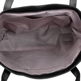 FASHIONABLE PURE COLOR ZIPPER TYPE PU LEATHER WOMEN BAG (BLACK)