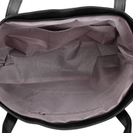 FASHIONABLE PURE COLOR ZIPPER TYPE PU LEATHER WOMEN BAG (BLACK)