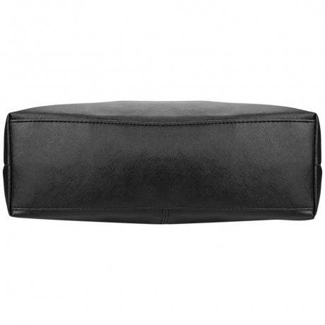 FASHIONABLE PURE COLOR ZIPPER TYPE PU LEATHER WOMEN BAG (BLACK)