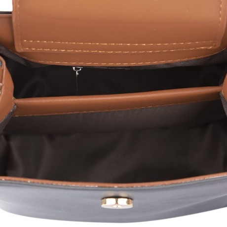 TRENDY BUTTON DESIGN PORTABLE WOMEN TOTE SHOULDER MESSENGER BAG (BLACK)