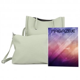 STYLISH 2PCS PU LEATHER PURE COLOR MULTIFUNCTIONAL STRAP WOMEN BUCKET BAG (LIGHT GREEN)