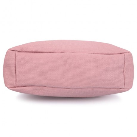 STYLISH 2PCS PU LEATHER PURE COLOR MULTIFUNCTIONAL STRAP WOMEN BUCKET BAG (LIGHT PINK)