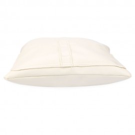 CHIC SOLID COLOR PU LEATHER DOUBLE POCKET MULTIFUNCTIONAL STRAP WOMEN BUCKET BAG (WHITE)