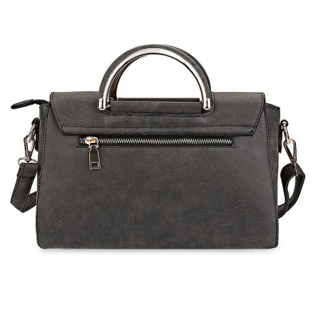 BRIEF FAUX LEATHER CONVERTIBLE TOTE BAG FOR WOMEN (DEEP GRAY)