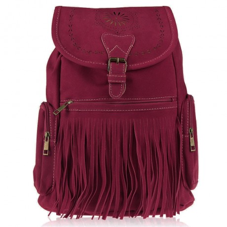 RETRO ENGRAVING AND FRINGE DESIGN WOMEN'S SATCHEL (RED)