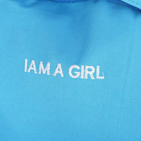 EMBROIDERY LETTER EMBELLISHMENT SOLID COLOR VERTICAL ZIPPER BACKPACK FOR WOMEN (BLUE)