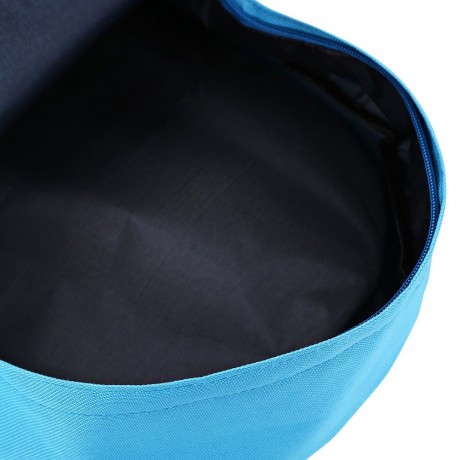 EMBROIDERY LETTER EMBELLISHMENT SOLID COLOR VERTICAL ZIPPER BACKPACK FOR WOMEN (BLUE)