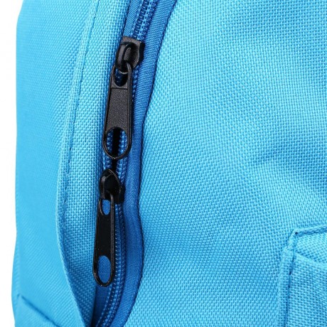 EMBROIDERY LETTER EMBELLISHMENT SOLID COLOR VERTICAL ZIPPER BACKPACK FOR WOMEN (BLUE)