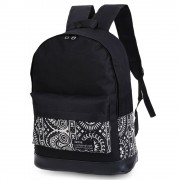 VINTAGE PRINT CANVAS PORTABLE BACKPACK FOR WOMEN (WHITE)