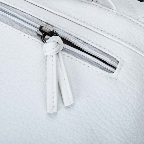 TRENDY RIVET PLAID BUCKET SHAPE DRAWSTRING PORTABLE BACKPACK FOR WOMEN (WHITE)