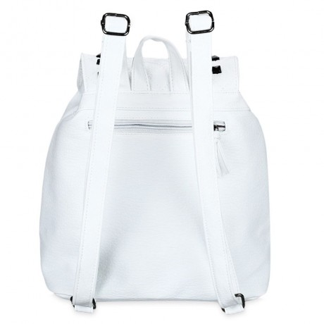 TRENDY RIVET PLAID BUCKET SHAPE DRAWSTRING PORTABLE BACKPACK FOR WOMEN (WHITE)