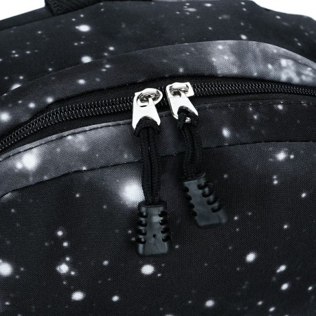 BRILLIANT COSMOS PRINT UNISEX SCHOOL SHOPPING TRAVEL PORTABLE BACKPACK (BLACK)