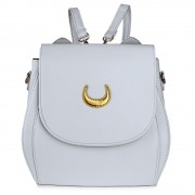 CUTE WOMEN MOON RIVET EMBELLISHMENT TOTE HANDBAG SHOULDER MESSENGER BAG BACKPACK (GRAY)