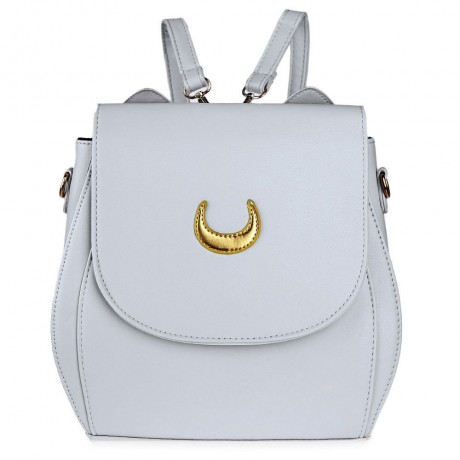 CUTE WOMEN MOON RIVET EMBELLISHMENT TOTE HANDBAG SHOULDER MESSENGER BAG BACKPACK (GRAY)